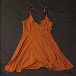 Burnt Orange Backless Dress